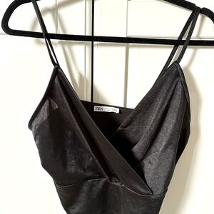 Zara Black Satin Cami Top
